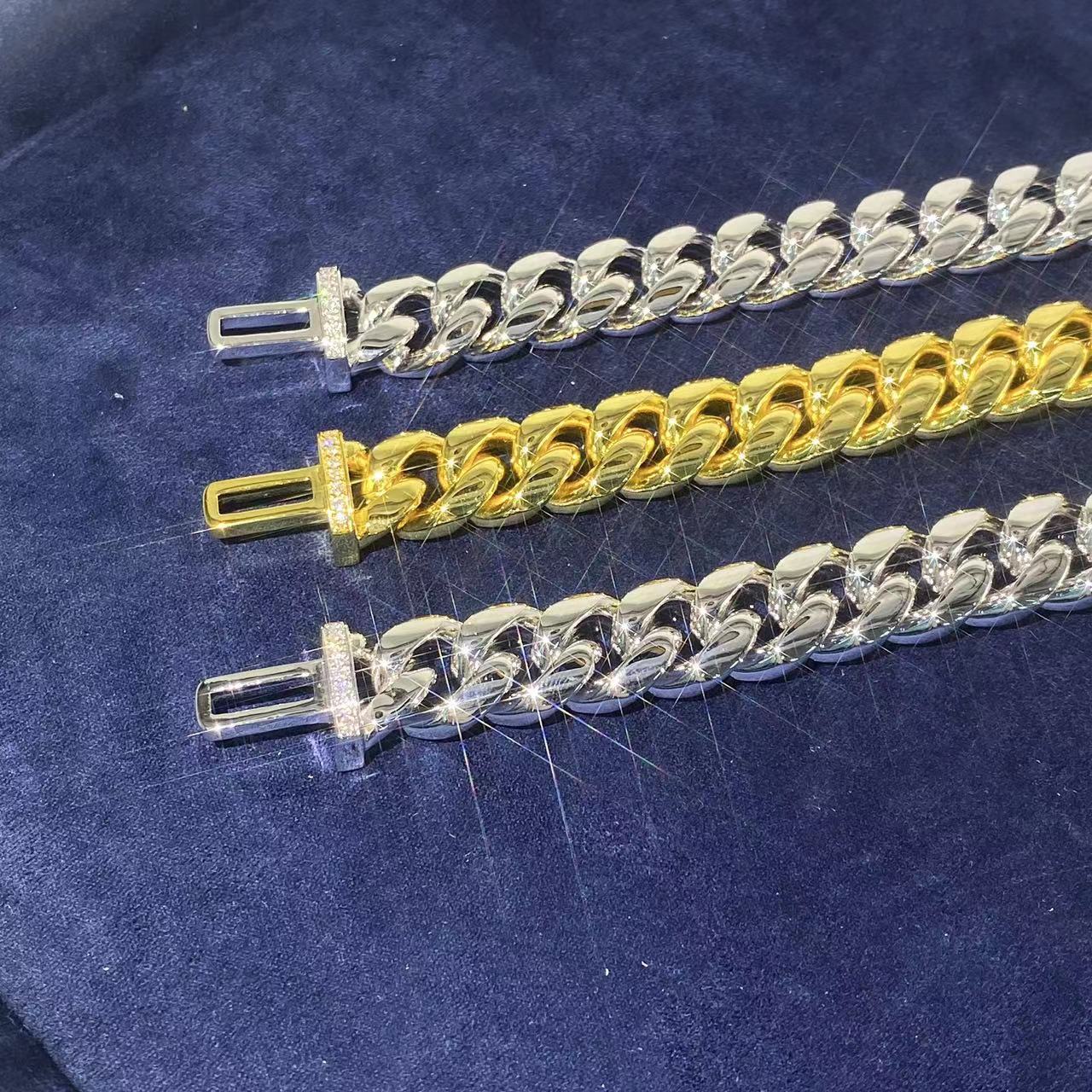 8mm VVS Moissanite China Necklaces Real Diamond Stainless Steel Cuban Chain Link Necklace Pass Test Iced Out Bracelet For Women · v2